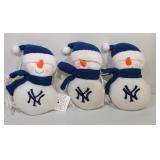 3 New York Yankees Snowmen - 7 inches