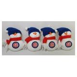4 Chicago Cubs snowmen - 7 inches