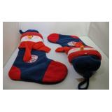 pair of Boston Red Sox Christmas stockings