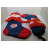 pair of Boston Red Sox Christmas stockings