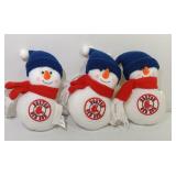 Lot of 3 6" Plush Boston Red Sox ornaments