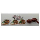 Lot of 5 New England Patriots Christmas ornaments