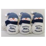 3 Seattle Seahawks snowmen - 7 inches