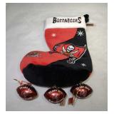 Tampa Bay Buccaneers weighted stocking and 3