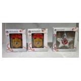 3 Atlanta Falcons tree ornaments - 2 sleds and 1