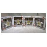 4 Green Bay Packers Star tree ornaments - 5 inches