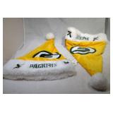 2 Green Bay Packers Santa hats