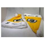 2 Green Bay Packers Santa hats