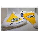 2 Green Bay Packers Santa hats