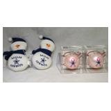 4 Dallas Cowboys tree ornaments - 2 Pink glass and