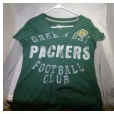 3 Green Bay Packers Ladies Small shirts - one long