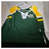 3 Green Bay Packers Ladies Small shirts - two long