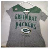 3 Green Bay Packers Ladies Small shirts - one long