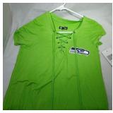 2 Seattle Seahawks Ladies Small shirts - one lacer
