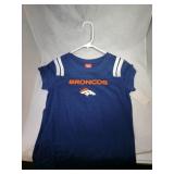 2 Denver Broncos Ladies Medium shirts - one 1/2