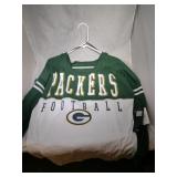 3 Green Bay Packers Ladies Large shirts - two long