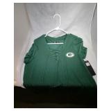 3 Green Bay Packers Ladies XL shirts - two short