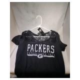 2 Green Bay Packers Ladies XL shirts - one laced