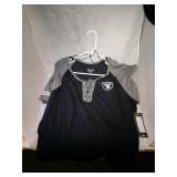 2 Raiders Ladies XL lacers shirts - one long