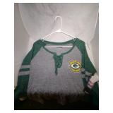 3 Green Bay Packers Ladies 2XL shirts - one short