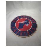 New England Patriots round wood sign - 12 inch