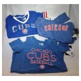 3 Chicago Cubs Girls M10/12 shirts - one peep