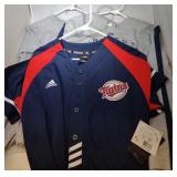 3 Minnesota Twins Youth XL shirts - one button up