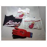 3 Miami Heat Kids M5/6 t-shirts and utility gloves