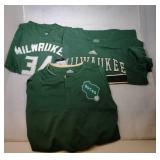 3 Milwaukee Bucks Youth M12/14 shirts - one warm
