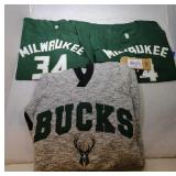 3 Milwaukee Bucks Youth M12/14 shirts - two #34