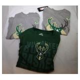 3 Milwaukee Bucks Kids Large 7 long sleeves shirts