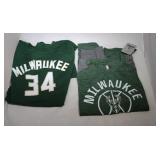 2 Milwaukee Bucks Youth XL18 t-shirts with #34