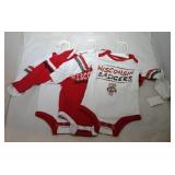 3 Wisconsin Badgers Kids 0/3M long sleeve onesies