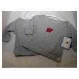 2 Wisconsin Badgers Kids 3/6M long sleeve shirts
