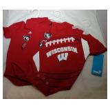 3 Wisconsin Badgers Kids 3/6M onesies