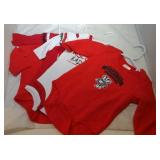4 Wisconsin Badgers Kids 3/6M long sleeve onesies