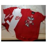3 Wisconsin Badgers Kids 6/9M onesies