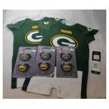 5 Green Bay Packers Kids items - 3/6M two rompers