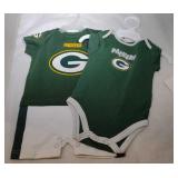 2 Green Bay Packers Kids 6M one romper and
