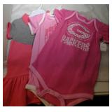 3 Green Bay Packers Girls Pink 24M - two onesies