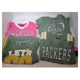 4 Green Bay Packers Girls 4/5 shirts