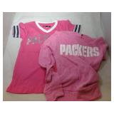 2 Green Bay Packers Girls Pink 6/6X shirts