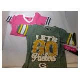 2 Green Bay Packers Girls 6/6X shirts