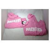 2 Green Bay Packers Girls M10/12 pink hooded shirt