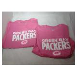 2 Green Bay Packers Girls M10/12 Pink t-shirts
