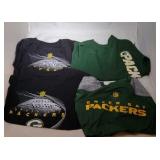 4 Green Bay Packers Kids M5/6 shirts - two long