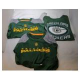 3 Green Bay Packers Kids M5/6 shirts - two long