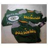 3 Green Bay Packers Kids L7 shirts - two long