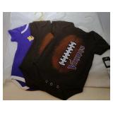 3 Minnesota Vikings Kids 3/6M onesies