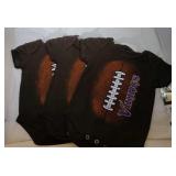 3 Minnesota Vikings Kids 3/6M onesies